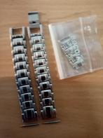 nieuw zilverkleur stalen horlogebandje polsband +verlengstuk, Handtassen en Accessoires, Armbanden, Ophalen of Verzenden, Nieuw