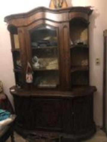 En bois de cerisier avec vitrine incrustée de ronce de noyer, Enlèvement, Utilisé, Sierlijk en tikje barok antiek, 6 à 8 chaises