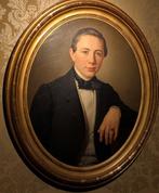 set van 2 portret schilderijen Basile De Loose 1860, Antiek en Kunst, Kunst | Schilderijen | Klassiek, Ophalen