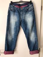 Vervaagde Jn-Joy jeans met scheuren en roze randen, Jn-joy, Gedragen, Blauw