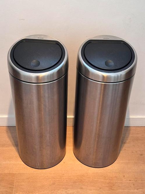 Brabantia Touch Bin Vuilnisemmer 30 L - Matt Steel x 2, Huis en Inrichting, Woonaccessoires | Prullenbakken, Zo goed als nieuw