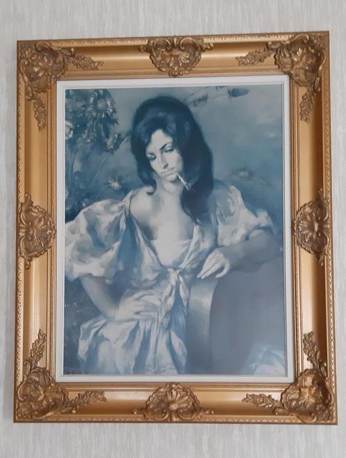 Schilderij "Spaanse dame met gitaar", Antiquités & Art, Art | Peinture | Classique, Enlèvement