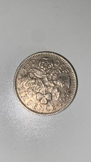 Sixpence 1958 q. Elisabeth II beschikbaar voor biedingen