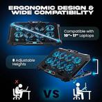 Laptopkoeler | 8 ventilatoren | GRATIS LEVERING, Computers en Software, Laptopstandaarden, KLIM, -, Verzenden, -