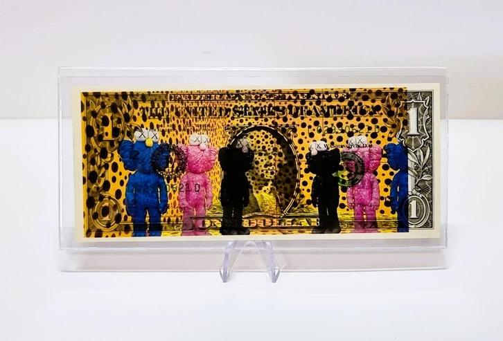 Kusama Yayoi - KAWS - Death NYC 1 Dollar - Pop art -A/P, Antiek en Kunst, Kunst | Litho's en Zeefdrukken, Ophalen of Verzenden