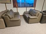 KROKUSPROMOTIE TAUPE BUFFELLEDEREN SALON 3 EN 2 ZIT, Ophalen, Gebruikt, Leer