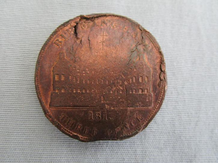 Munt three pence 1813 Birmingham, Postzegels en Munten, Munten | Europa | Niet-Euromunten, Losse munt, Overige landen, Ophalen