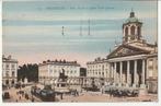 Bruxelles Place Royale et Eglise St Jacques trams colorisée, Collections, Affranchie, 1920 à 1940, Bruxelles (Capitale), Envoi