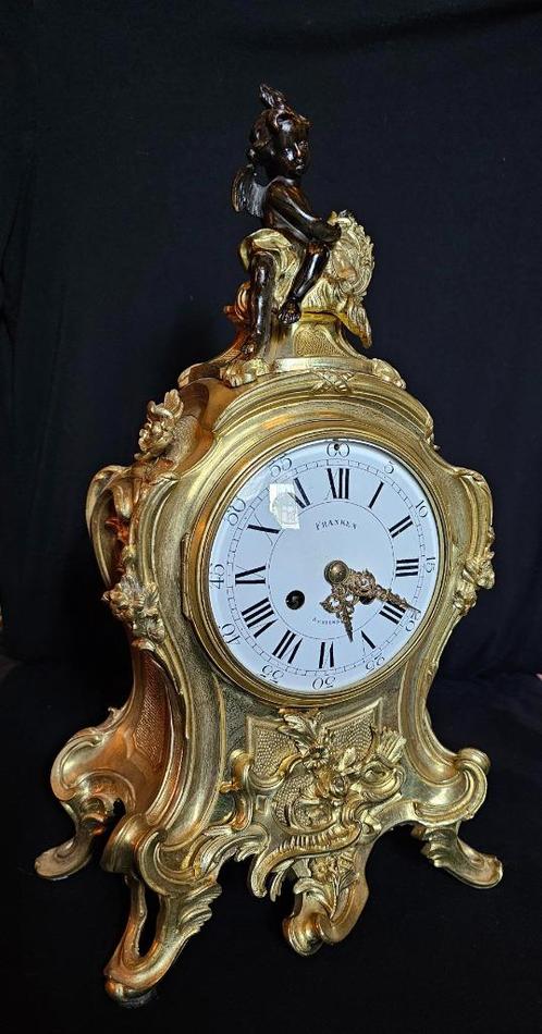 horloge de cheminée française, version en bronze, plaqué or,, Antiquités & Art, Antiquités | Horloges, Enlèvement