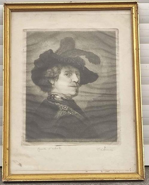 Eau forte épreuve d artiste signe Charles Bernier, Antiek en Kunst, Kunst | Etsen en Gravures, Ophalen of Verzenden
