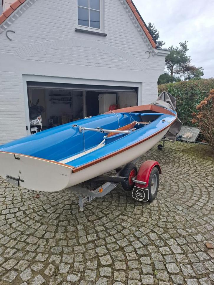 Lanaverre 420 dériveur –Authentique 1969 Restauré – remorque, Watersport en Boten, Speedboten, Zo goed als nieuw, Hout, Ophalen