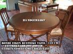 Eiken salontafel ( uittrekbaar) en 6 stoelen, Huis en Inrichting, Ophalen, Gebruikt, 50 tot 75 cm, 100 tot 150 cm