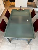 Table à manger moderne en verre rétractable, Enlèvement, Utilisé, 50 à 100 cm, Modern