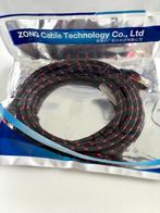 Nylon cat8 ethernet kabel - zwart / rood - 3 meter, Enlèvement ou Envoi, Neuf