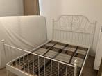 Bed HEIRVIK IKEA, Huis en Inrichting, Slaapkamer | Bedden, 140 cm, Metaal, Wit, Zo goed als nieuw
