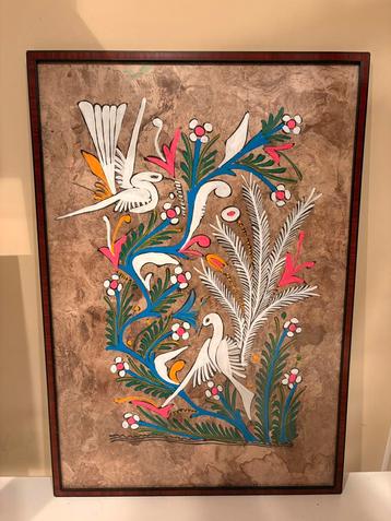 Mexicaanse kleurrijke folk art schilderij beschikbaar voor biedingen