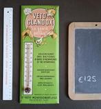 thermometer metalen / emaille bord voeder kuiken gevaar blik, Reclamebord, Gebruikt, Ophalen of Verzenden
