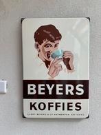 Panneau publicitaire en émail Bayers Coffee, Collections, Marques & Objets publicitaires, Utilisé, Enlèvement ou Envoi, Panneau publicitaire