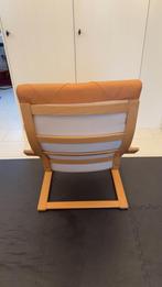 Chaise Ikea avec coussin en similicuir, Bois, Comme neuf, Brun, Enlèvement