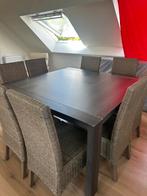 Tafel met 8 stoelen, Huis en Inrichting, Tafels | Eettafels, Ophalen, Gebruikt, Vijf personen of meer, Vierkant