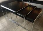 Set van 3 vintage nesting tables, Ophalen, Minder dan 45 cm, Gebruikt, Vierkant