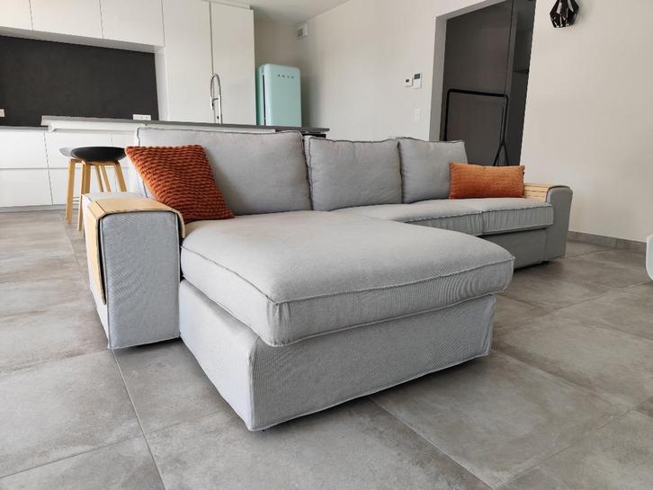 4-zitsbank met longchair/geen gebruikssporen door verhuis CH, Huis en Inrichting, Zetels | Zetels en Chaises Longues, Zo goed als nieuw