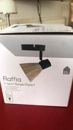 Raffia 1 spot beige/noir, Enlèvement, Comme neuf, Spot encastrable ou Spot mural, Halogène