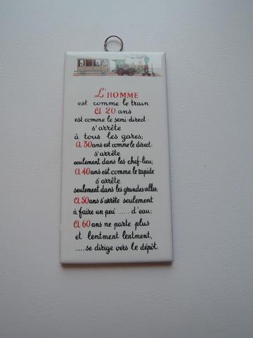 cadre pension - l'homme et le train - cadeau - déco beschikbaar voor biedingen