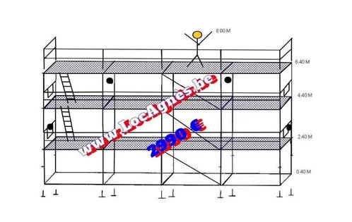 Echafaudage Cadre Compatible Layher MJ Scafom Altrad 100 M, Bricolage & Construction, Échafaudages, Neuf, Enlèvement