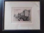 "Vlamingbrug" in Brugge, werk van Romain Malfliet, Antiek en Kunst, Kunst | Etsen en Gravures, Ophalen of Verzenden