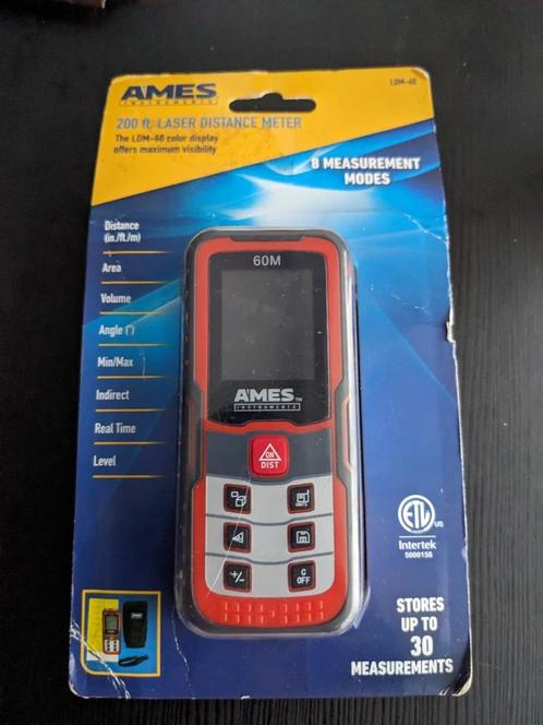 AMES INSTRUMENTS 200 Ft.(60M) Laser Distance Meter, Doe-het-zelf en Bouw, Meetapparatuur, Nieuw, Afstand, Ophalen of Verzenden