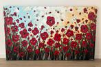 Abstract Paletmes Schilderij - Red Poppy Field / Klaprozen, Ophalen