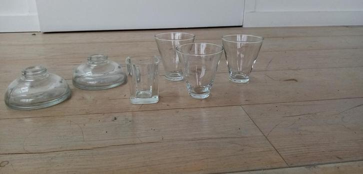 5 glazen kandelaars voor kaarsen, Impeccable 5€, Huis en Inrichting, Woonaccessoires | Kandelaars en Kaarsen, Nieuw, Kandelaar