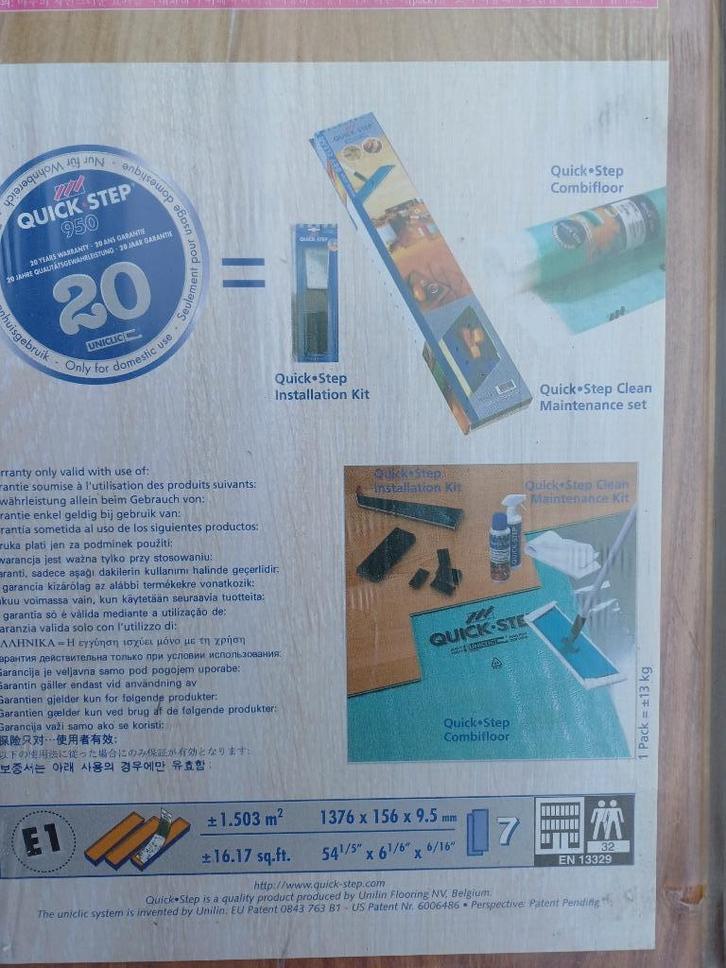 Quick step uniclic laminaat natuur, unisound en polyetyleen, Huis en Inrichting, Overige Huis en Inrichting, Nieuw, Ophalen