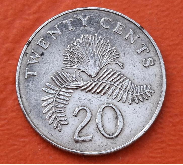 Munt van 20 cent - Singapore - 1986, Postzegels en Munten, Munten | Azië, Losse munt, Zuidoost-Azië, Verzenden