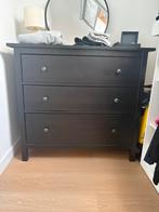 Ikea Hemnes Zwarte Ladekast, Huis en Inrichting, Kasten | Ladekasten, Ophalen, 100 tot 150 cm, Zo goed als nieuw, 3 of 4 laden