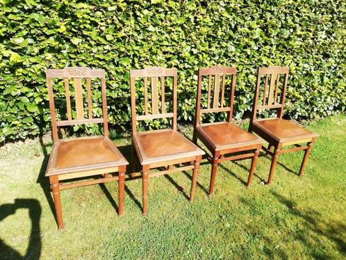 Oude antieke stoelen., Huis en Inrichting, Stoelen, Gebruikt, Vier, Hout, Bruin, Ophalen