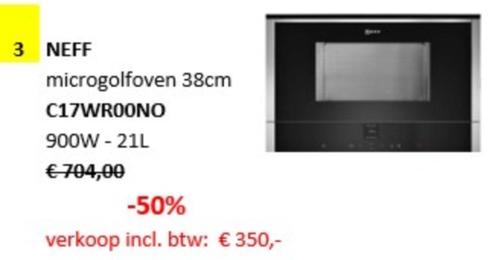 microgolfoven NEFF, Elektronische apparatuur, Microgolfovens, Nieuw, Inbouw, Microgolfoven, 45 tot 60 cm, Ophalen