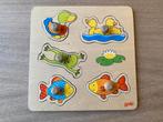 Houten inlegpuzzel - Goki, Gebruikt, Ophalen of Verzenden, Van hout, Minder dan 10 stukjes