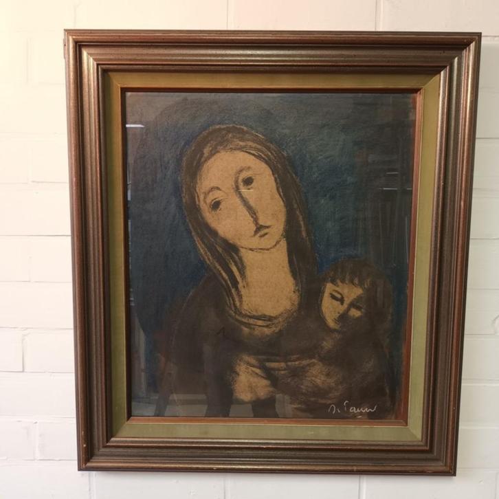 Gabriel De Pauw (1924-2000) - gemengde techniek - Madonna, Antiek en Kunst, Kunst | Schilderijen | Klassiek, Ophalen
