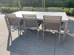 Jati&Kebon tuintafel met 6 stoelen in Aluminium, Tuin en Terras, Tuinsets en Loungesets, Ophalen, Gebruikt, Aluminium