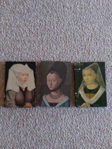 3 oude houten fotobeelden te koop., Enlèvement ou Envoi