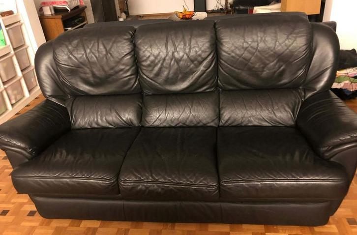 Canapé, Maison & Meubles, Canapés | Salons, Comme neuf, Trois personnes, 200 à 250 cm, 75 à 100 cm, Cuir, Enlèvement