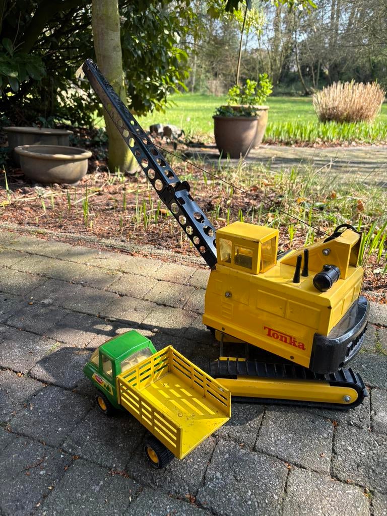 Tonka kraan en kiepwagen, Ophalen of Verzenden, Zo goed als nieuw