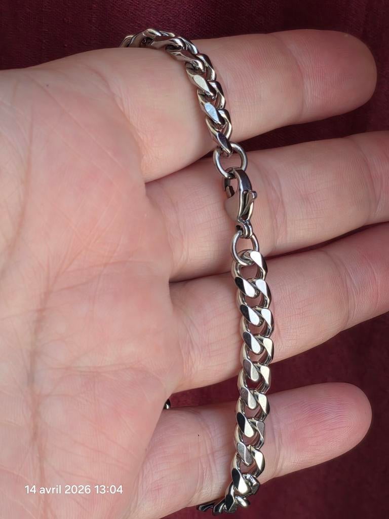 Roestvrijstalen armband voor heren, Ophalen, Nieuw, Zilver, Overige materialen