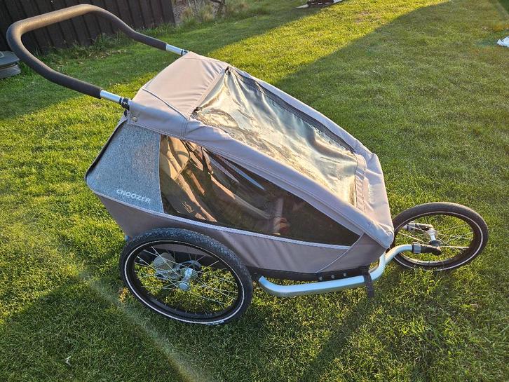 Croozer fietskar 2 kindjes, Fietsen en Brommers, Fietsaccessoires | Aanhangwagens en Karren, Zo goed als nieuw, Kinderkar, 40 tot 60 kg