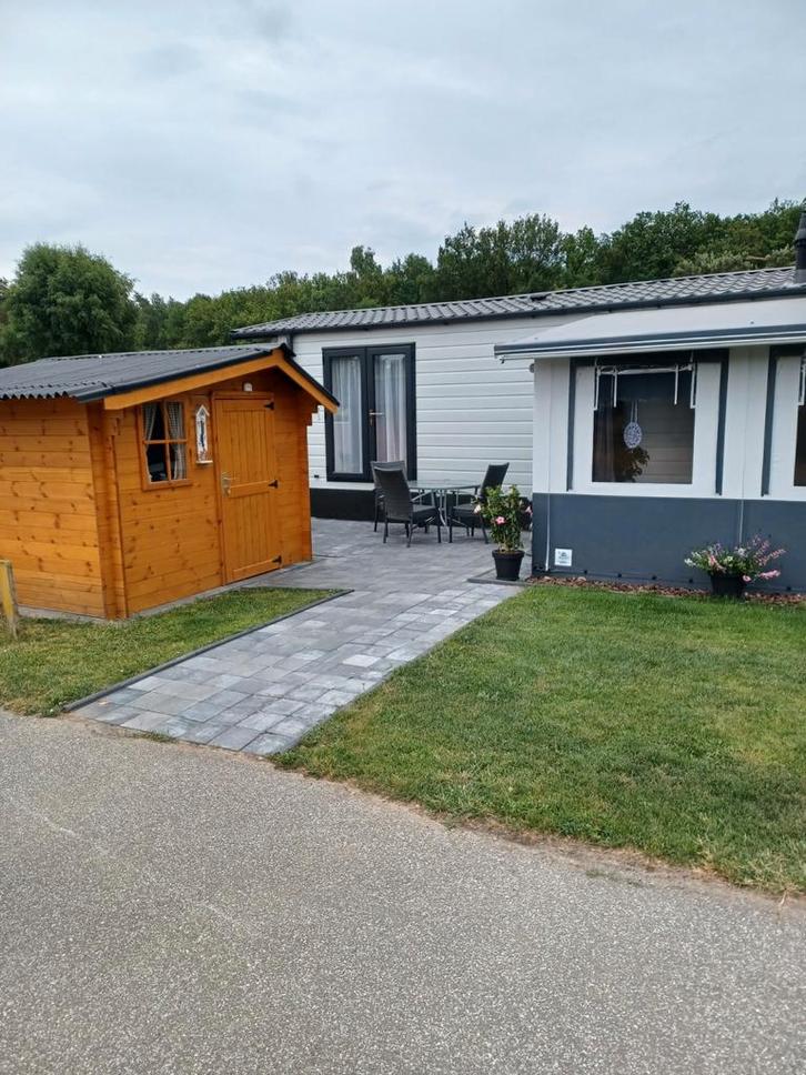 Te koop chalet op de camping de binnenvaart in houthalen, Caravans en Kamperen, Stacaravans, Ophalen