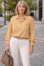 M175.Chemisier manches longues moutarde. Devernois Taille 48, Devernois, Ophalen of Verzenden, Zo goed als nieuw, Maat 46/48 (XL) of groter