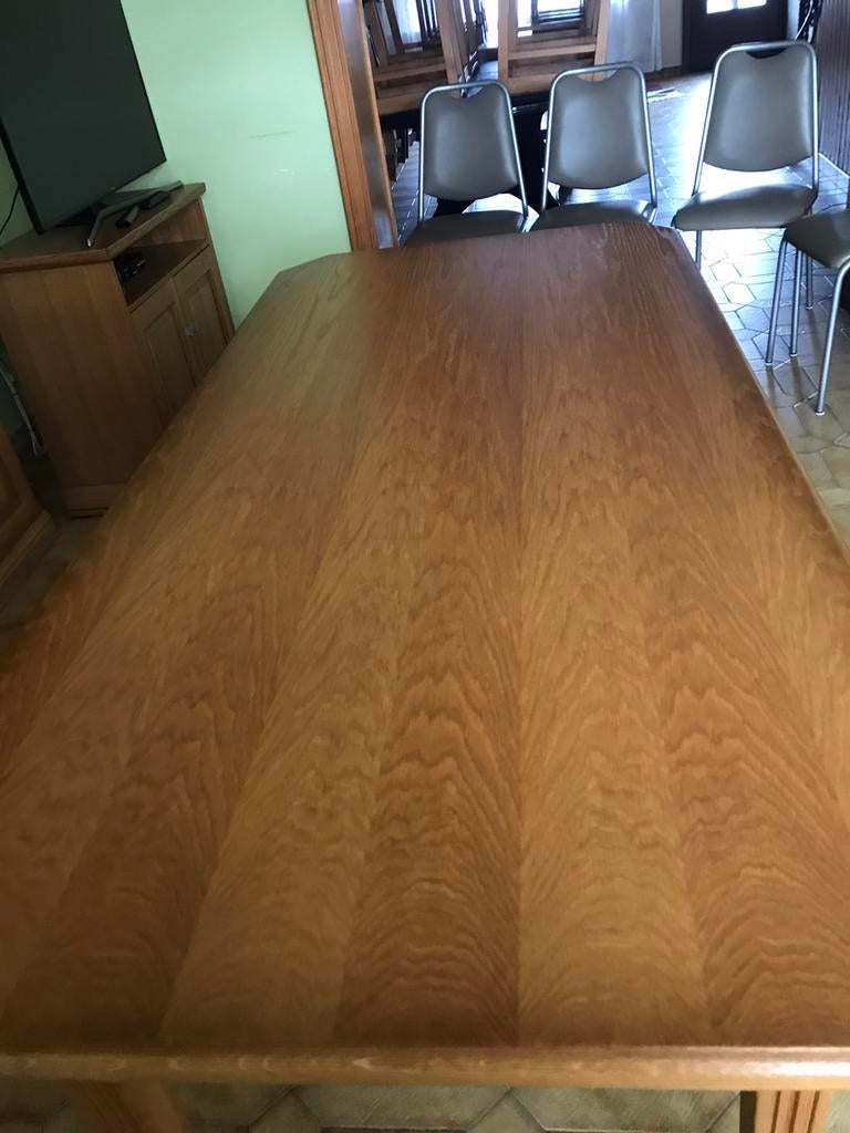 table de salle à manger en chêne impeccable, Comme neuf, Chêne