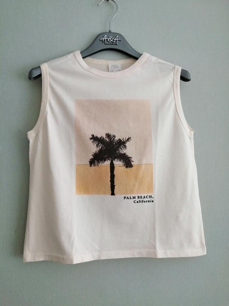 joli t-shirt Zara taille 9 ans, Chemise ou À manches longues, Comme neuf, Zara, Fille